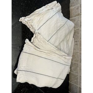 CB2 Linen Duvet‎ Cover Pinstripe Black White Twin SIZE Duvet & Sham